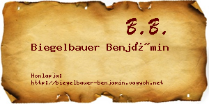 Biegelbauer Benjámin névjegykártya